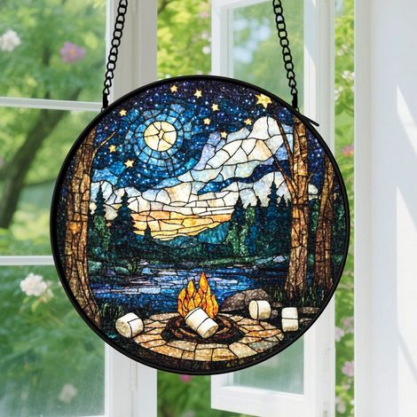 Capteur de soleil en vitrail - décoration spirituelle 15cm (1/4)