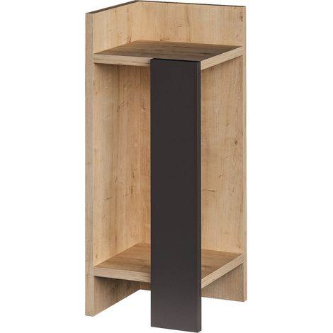 Table de chevet en bois "Elos Left" - 25 x 27 x 60 cm - Beige