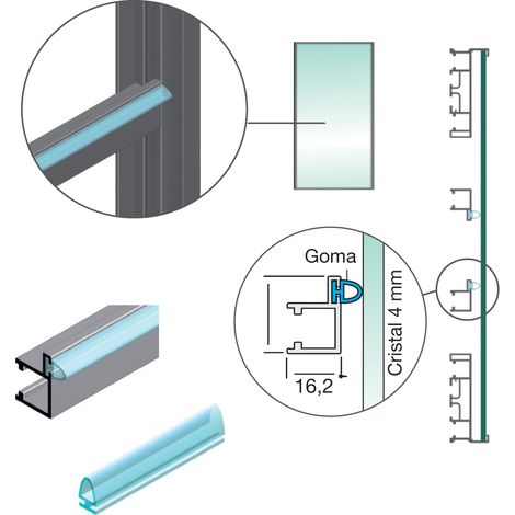 Juego Perfil Tensor Cristal Class 1,16Mts (1/3)
