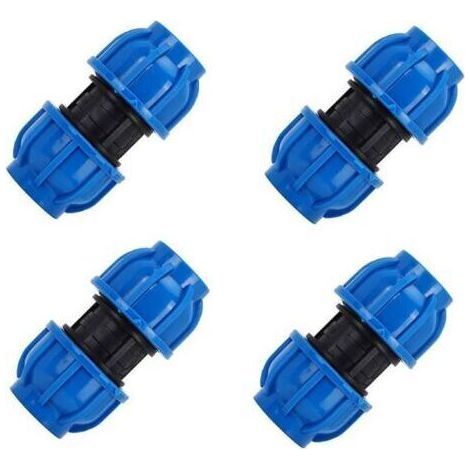 Lot de 4 raccords de tuyaux d'eau 32 mm – Connecteurs droits en plastique PE – Résistants à la corrosion – Réduction de la perte de pression (1/4)