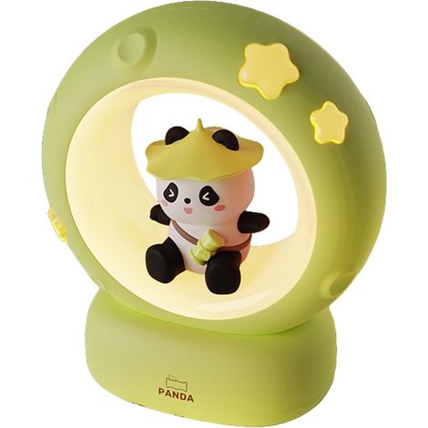 Veilleuse Pour, Lampe Nursery Panda Lune, Decoration Cartoon 3 Niveaux De Luminosite Eclairage Chambre Pour Filles Ados Garcons Adultes (1/5)