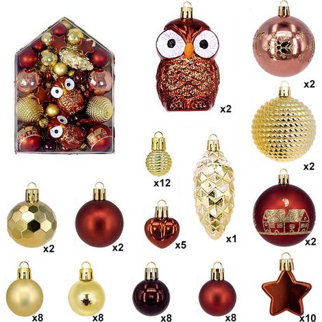 72 bruchsichere Weihnachtsbaumkugeln zum Aufhängen für den Baumkranz (1/2)