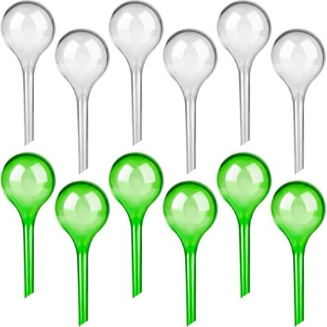 Lot de 12 Petits Globes d'Arrosage en Verre Synthétique pour Plantes d'Intérieur - Bulbes Goute à Goute Arrosage 5,1 cm de D (1/4)