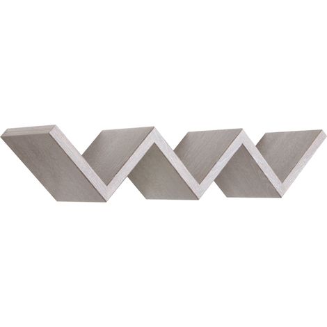 Mensola da Parete Libreria Zigzag 56x15,5 cm in Fibra di Legno Saetta Rovere Grigio New (1/4)