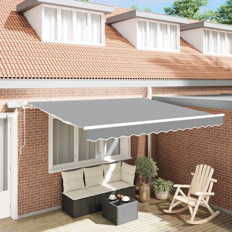 Maison Exclusive - Markisenrahmen mit LED-Lichtleisten Weiß 350 x (1/5)