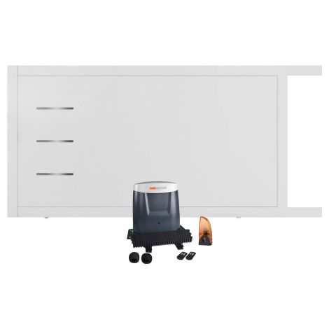 Portail coulissant électrique PVC blanc H 160 x L 350 BRIANCON - ouverture vers la droite