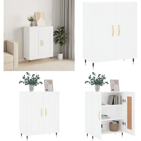 Sideboard Weiß 69,5x34x90 cm Holzwerkstoff - Schreibtisch - Wohnzimmermöbel - Sideboard - Regal - Weißer Schrank - Home & Living (1/5)