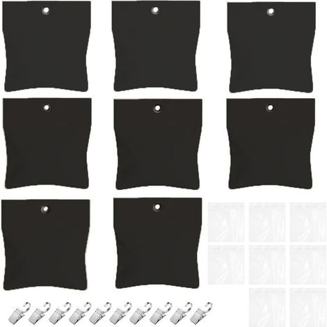 Lot de 8 poids de rideaux d'extérieur coupe-vent pour rideaux de terrasse, tissu Oxford très résistant, noir et beige (8 pièces) (1/5)