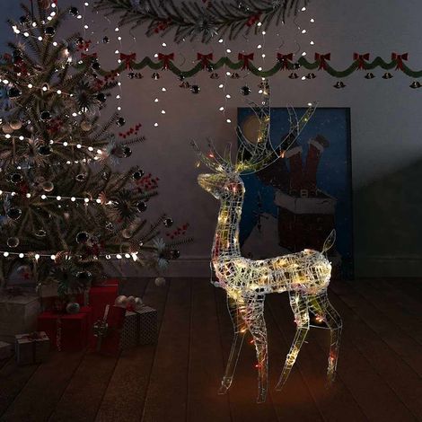 Renne de Noël Lumineux 140 LED Colorées Décoration Acrylique Intérieur Extérieur 128 cm - PANGIVO (1/5)