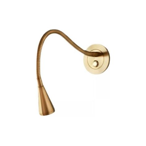 Lampe de lecture murale LED, applique murale flexible à col de cygne, avec interrupteur à bouton-poussoir, lampe de chevet 3000K, finition or/nickel