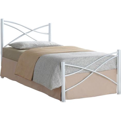 3ft Metal Bed Frame in White