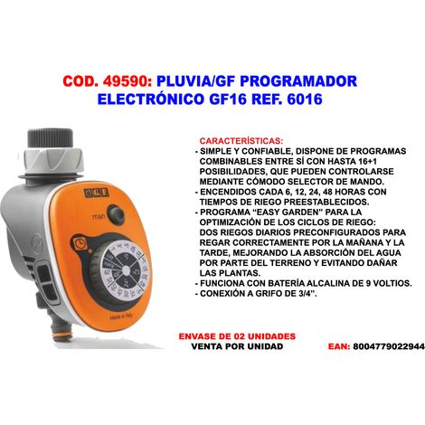 Programador de Riego Electrónico GF16 6016 PLUVIA/GF