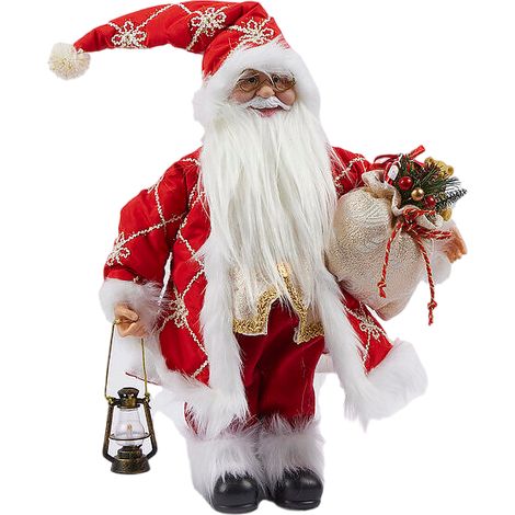 Pupazzo di Babbo Natale, colore Rosso e Bianco, decorazione natalizia -60 cm (1/2)