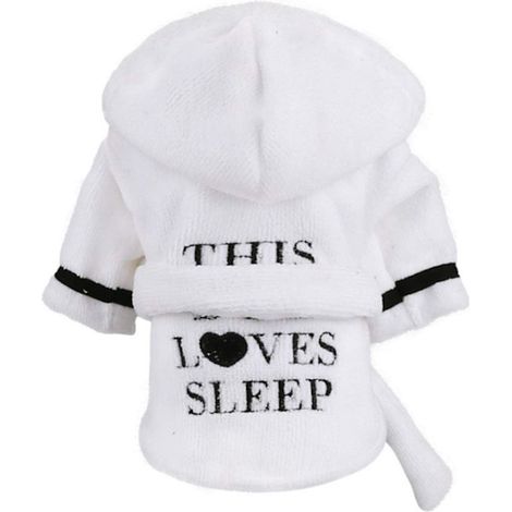 Pyjama à capuche pour animaux de compagnie, peignoir de bain à capuche en coton doux et luxueux, séchage rapide, serviette de bain pour chien ultra-absorbante, pyjama doux pour animaux de compagnie, t (1/5)