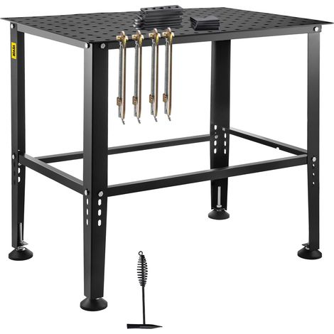 VEVOR Tavolo da Saldatura 914,4 x 609,4 mm Banco da Lavoro per Saldatura, Capacita 362,87 kg Tavolo da Lavoro per Saldatura per Impieghi Gravosi con Fori di Fissaggio da 16 mm e Piedini Antiscivolo (1/5)