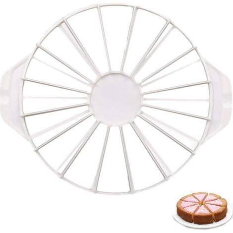 Trancheuse à gâteau, rouleau de rôti réglable en plastique de 14 / 16 pouces, coupe uniforme, gadget de gâteau à scones blanc une pièce (1/5)