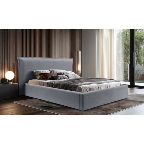 Polsterbett Doppelbett AMADA Komplettset 140x200cm in Stoff Pop Grau (1/5)