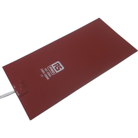 Tapis chauffant en silicone Rectangle RS PRO, 230 V c.a., 250 W, 127 x 254mm ( Prix pour 1 )
