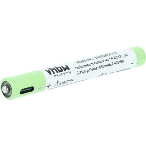 vhbw batteria sostituisce Ledlenser SP502177SR per torcia, lampada da elmetto (650mAh, 3,7V, Li-Poly)