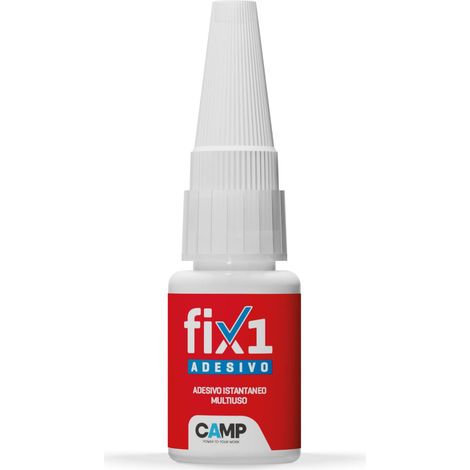Camp FIX1, Adesivo universale cianoacrilato istantaneo, trasparente, non secca, tappo con spillo anti-otturazione, 10 gr (1/2)