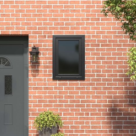 Teenpull – Kellerfenster RISOR 60 x 80 cm PVC und Glas Anthrazit (1/5)