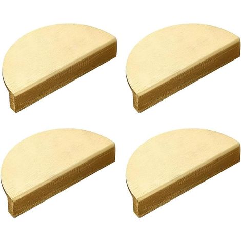 4 poignées demi-lune en aluminium doré pour tiroirs et placards (1/5)
