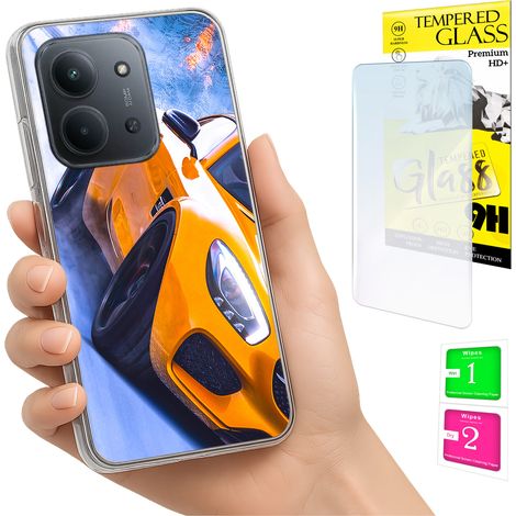 Custodia per Xiaomi Redmi 15C 4G 171mm, cover posteriore con vetro 9H. (1/5)