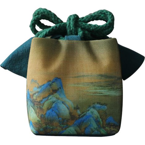 Sac De Rangement Pour Théière Et Tasses - Toile Coton Lin - Fermeture À Cordon - Pour Voyage Extérieur Ou Stockage Domestique - 3 Tailles Disponibles (1/5)