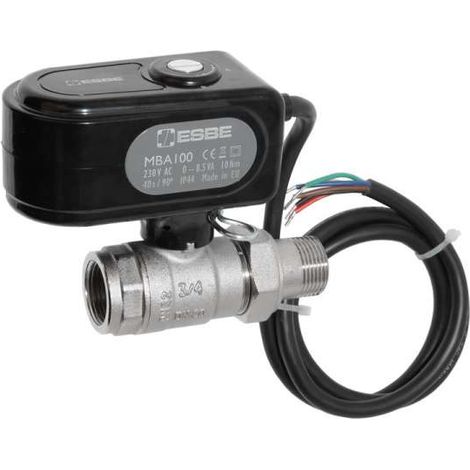 ESBE 2-Wege Motorkugelhahn DN20 3/4'' IG 3/4'' AG Kugelhahn Motorisch 230V Laufzeit 40 Sek. 43100400