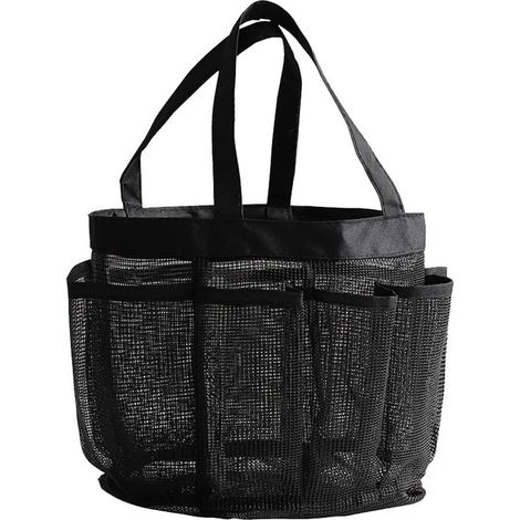 Trousse de toilette portable avec poignée - Trousse de douche - Trousse de toilette - Sac de plage - Sac de plage multifonctionnel en filet - Pour ranger articles de toilette et vêtements - Tissu Oxfo (1/5)
