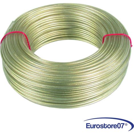 Cavetto stendibiancheria acciaio ottonato rivestito in pvc - ø mm.4 in da mt.100 (1/4)