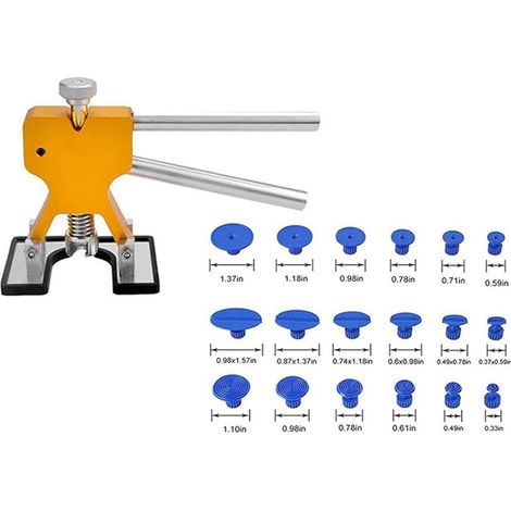 kit débosselage Ventouse, debosselage carrosserie sans Peinture, avec dellenheber doré et 18 pièces adhésives, pour Les camions/Auto/Moto/Corps/Porte du réfrigérateur/Machine à Laver