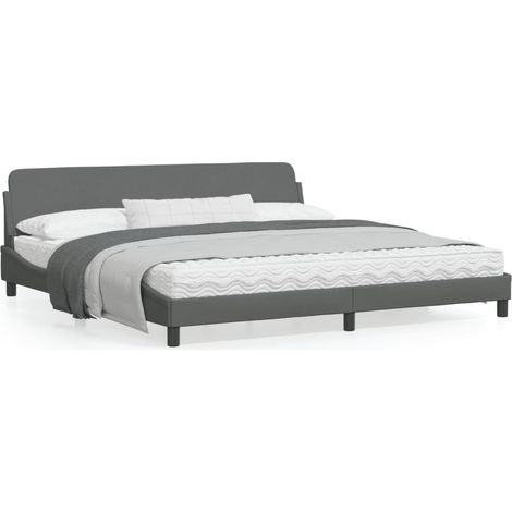 vidaXL Giroletto Dover Grigio Scuro 200x200 cm Tessuto (1/5)