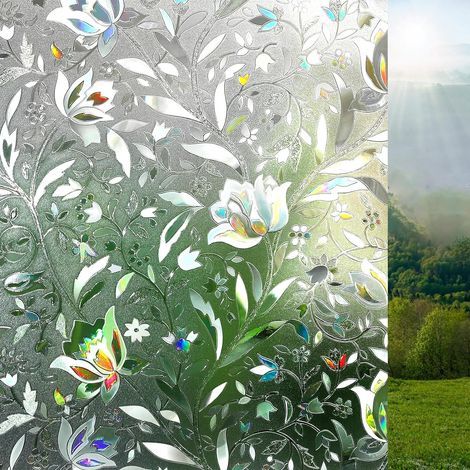 Selbstklebende, blickdichte Folie für Privatsphäre, 3D-Regenbogen-Fensterfolie (1/5)
