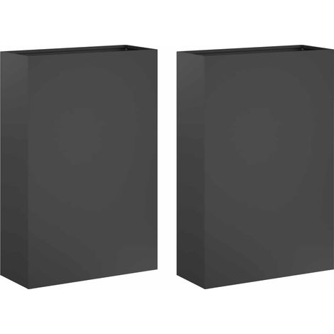 Macetero de Jardín 2 uds. Gris antracita 50 x 20 x 75 cm vidaXL