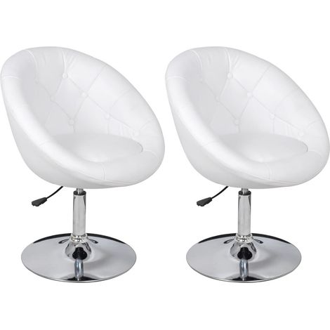 Fauteuil Blanc Similicuir kapole - Lot de 2 (1/5)