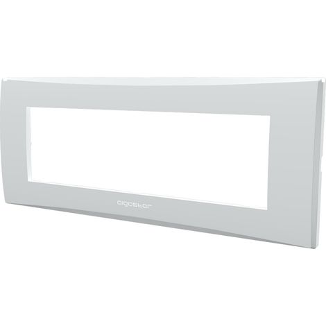 Placca 7 moduli 506 in plastica bianca compatibile anche con Vimar Plana