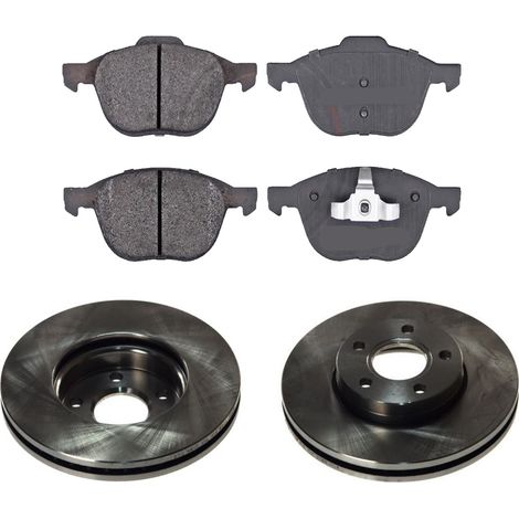 KIT FRENI ANTERIORI compatibile con FORD C-MAX (DM2) - DISCHI + PASTIGLIE OEM: FDB1594 / 17586 /SOSTITUZIONE DIRETTA/BASSA POLVERE/SILENZIOSO