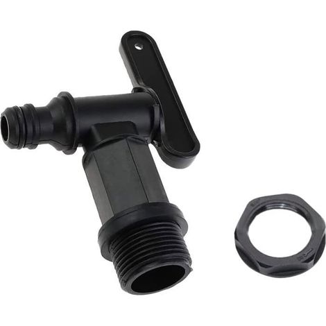 1 Robinet,Réservoir d'eau,Plastique,Filetage BSP 3/4 pouces,Trou 25 mm,Jardin (1/4)