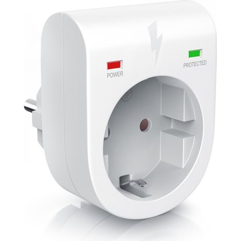 Arendo Schutzkontakt Überspannungsschutzadapter LED-Anzeige / Kindersicherung / bis 3500W (1/5)