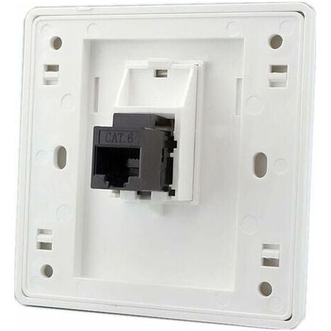Toma de corriente de pared de red Gigabit CAT6 hembra a hembra ZVD con doble paso RJ45, placa frontal de Internet LAN, toma de corriente recta, 86 x 86 mm, 1 unidad (1/4)