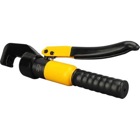 Pince hydraulique portable à sertir avec 16 matrices, sertisseuse manuelle pour cosses en cuivre et aluminium (jaune) (1/5)