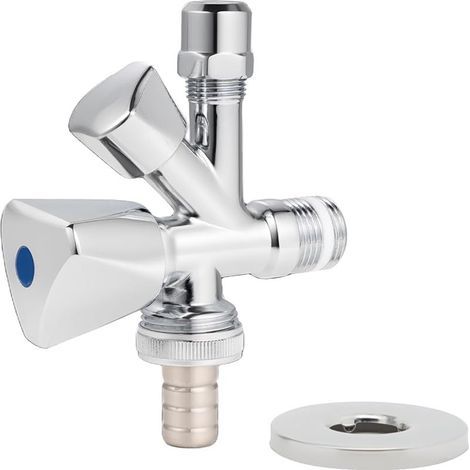 Vanne d'angle combinée 1/2 "FM x 3/4 "FM x 3/8 Robinet Équerre Combiné Universelle Auto-Étanche (1/5)