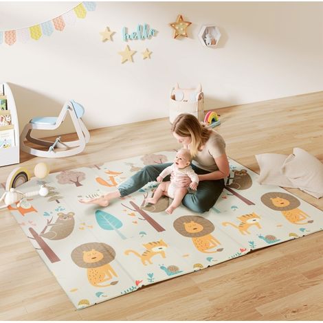Tappeto gioco bebé pieghevole bifacciale 196 x 176 x 1,5 cm multicolore OKMYHOME (1/5)