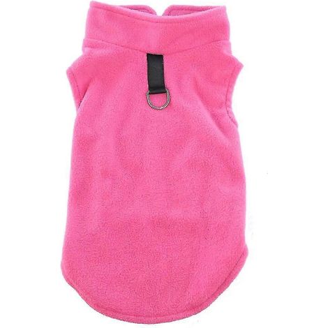 Ropa de forro polar para perros pequeños, primavera, otoño, cálida, para cachorros y gatos, chaleco, ropa para Shih Tzu y Chihuahua, chaqueta para Bulldog Francés, abrigos para Pug, rojo rosa (1/5)