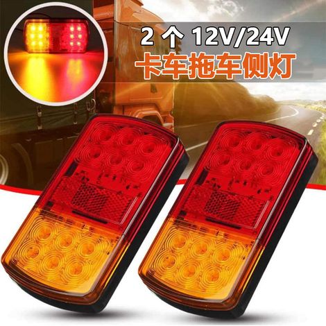 Lot de 2 feux arrière de remorque à LED de 12 pouces, universels 12V/24V, intégrant feux de freinage et clignotants, étanches. (1/5)