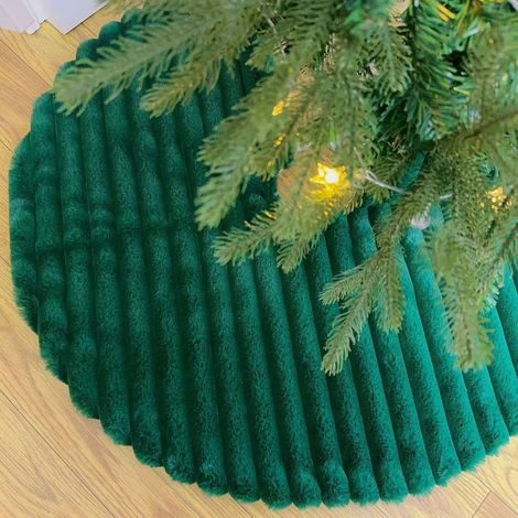 Arbre De Noël - Jupe Pour Arbre De Noël 36 Pouces - En Polyester Et Fourrure Synthétique - Pour Décoration Intérieure Festive - 1 Pièce (1/5)