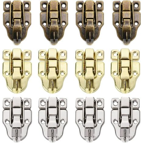 12 Pcs Spannverschluss Kofferverschluß Metall Beschläge Haspe Verriegelungs Inklusive Schrauben für Toolbox Boxen Schublade