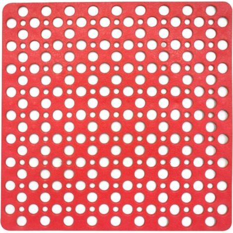 Tapis de douche carré en caoutchoux antidérapant - Rose corail - 53 x 53 cm - Livraison gratuite (1/2)