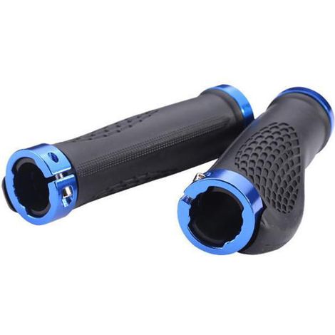 1 Paire Poignées Vélo Anti-dérapantes avec Système de Verrouillage pour VTT et Route (Bleu) (1/5)